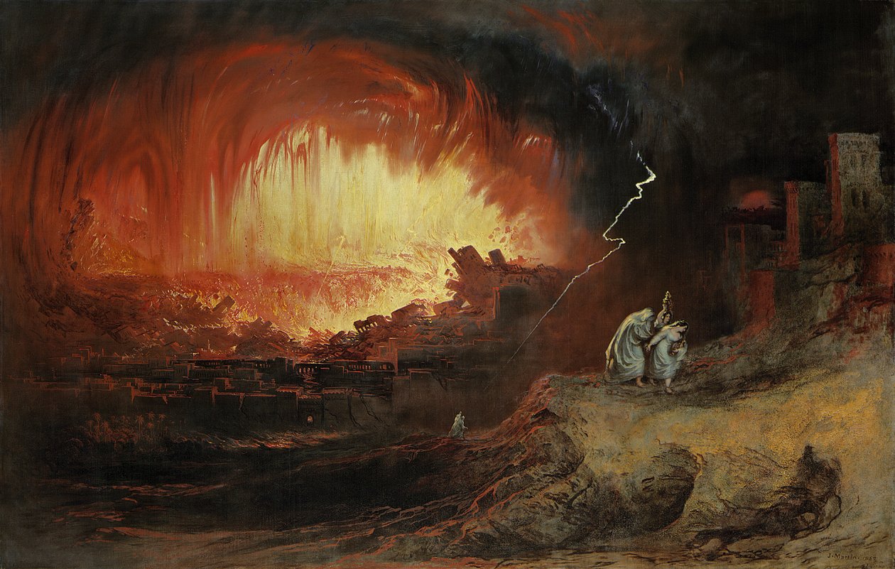 Zniszczenie Sodomy i Gomory, 1852 r. autorstwa John Martin