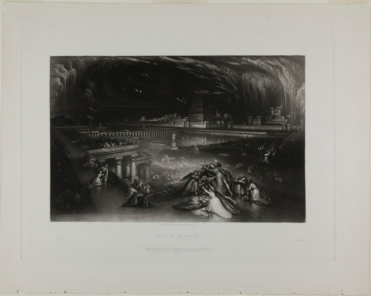 Upadek Babilonu, z ilustracji biblijnych autorstwa John Martin