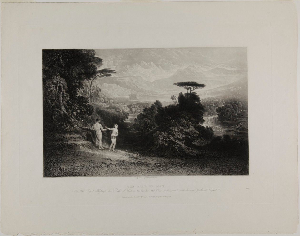 Upadek człowieka, z ilustracji biblijnych autorstwa John Martin