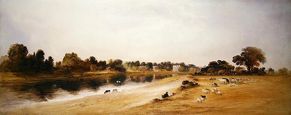 Tamiza, Twickenham (akwarela na papierze) autorstwa John Martin