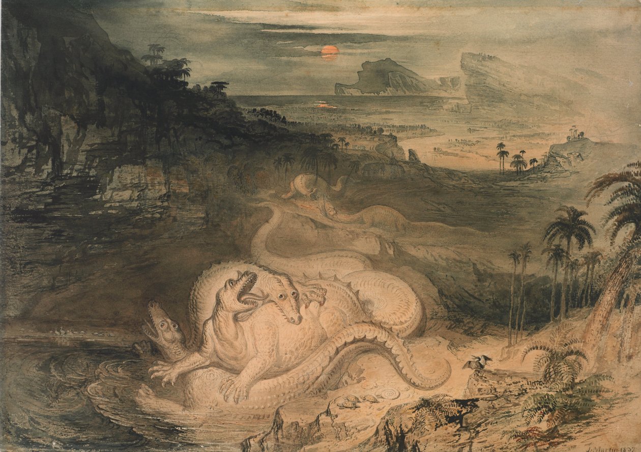 Kraj iguanodonów autorstwa John Martin