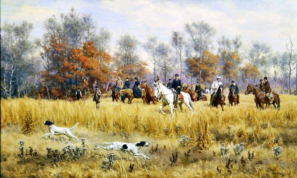 Field Trials w Północnej Karolinie lub Central Field Trials z 1891 r., c.1891 (olej na płótnie) autorstwa John Martin Tracy