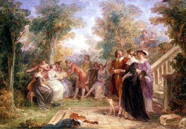 Fete Champetre (akwarela) autorstwa John Massey Wright