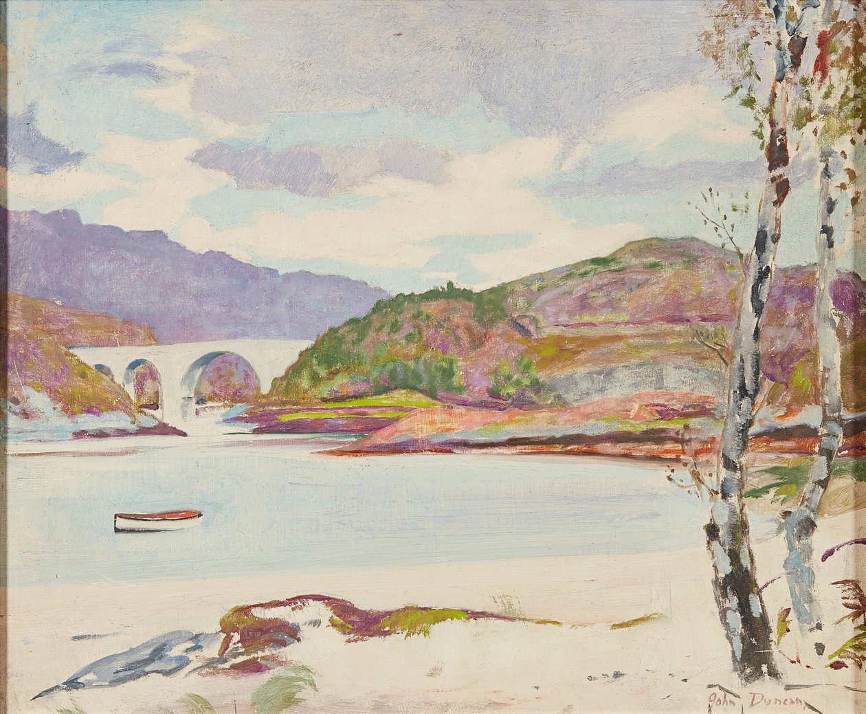 Most na rzece (olej na pokładzie) autorstwa John Duncan