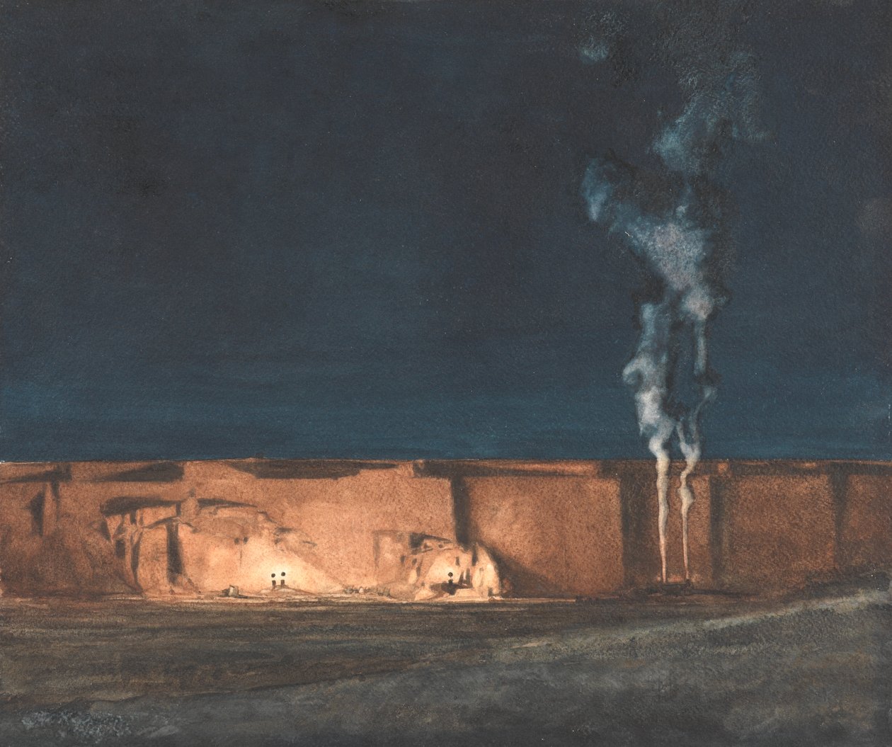 Żwirownia: Noc (akwarela) autorstwa John Duncan