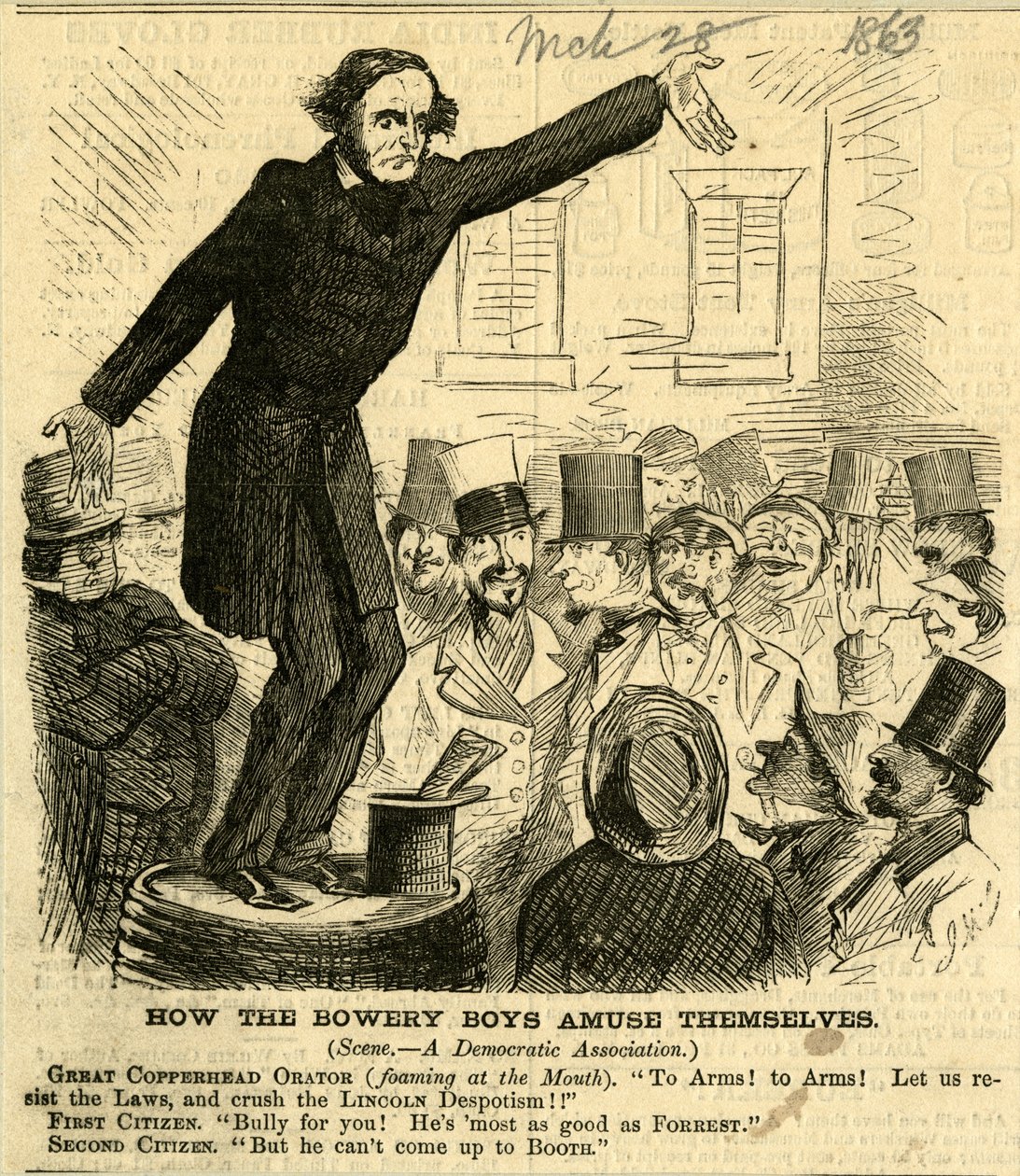 Jak się bawią chłopcy z Bowery, 1863 (drewno) autorstwa John McLenan