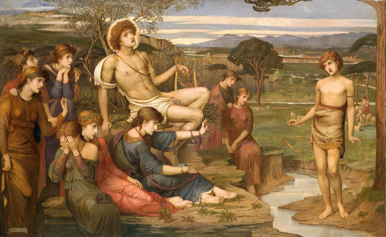 „Apollo i Marsjasz”, autorstwa John Melhuish Strudwick