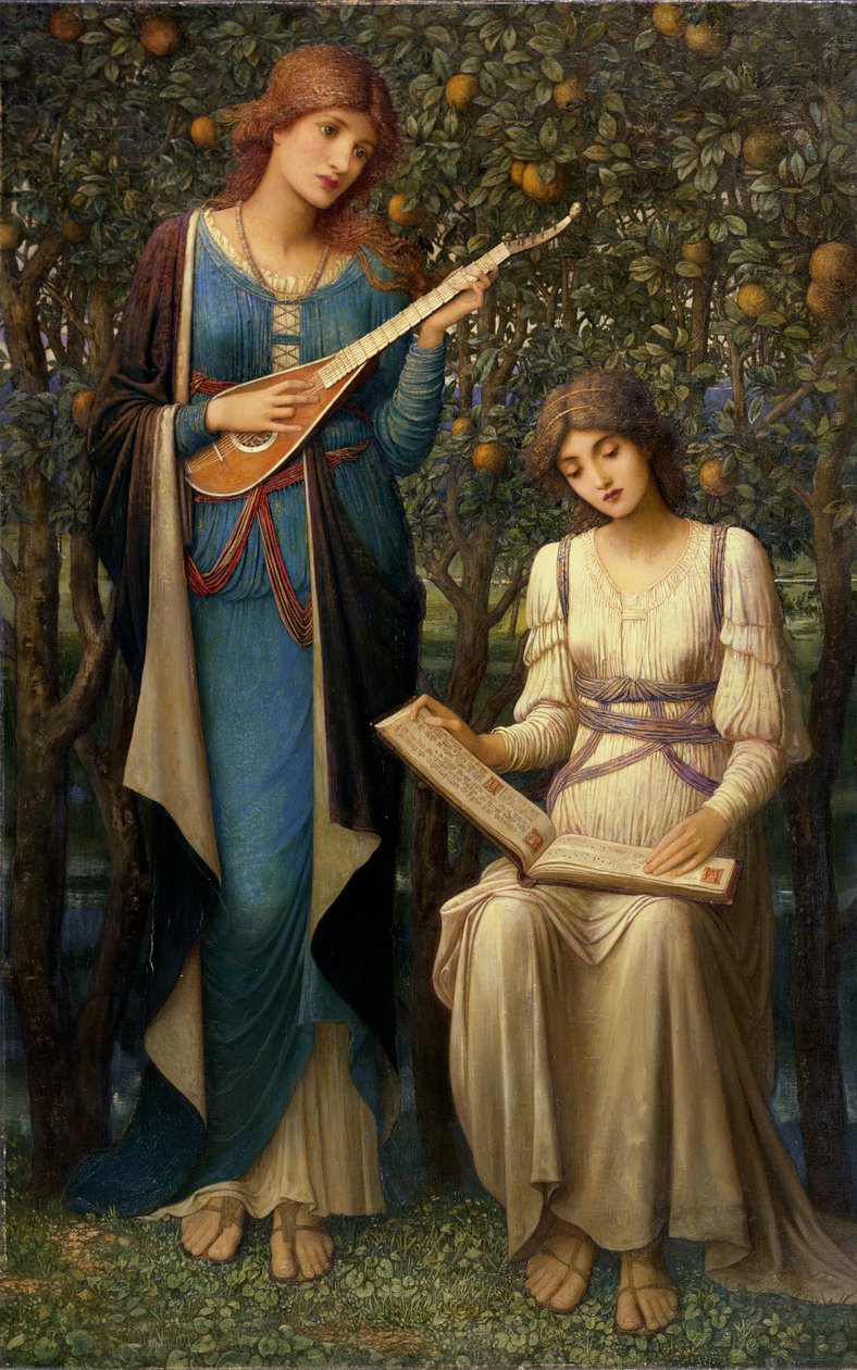 Kiedy jabłka były złote, a pieśni słodkie, ale lato odeszło, ok. 1906 (olej na płótnie) autorstwa John Melhuish Strudwick