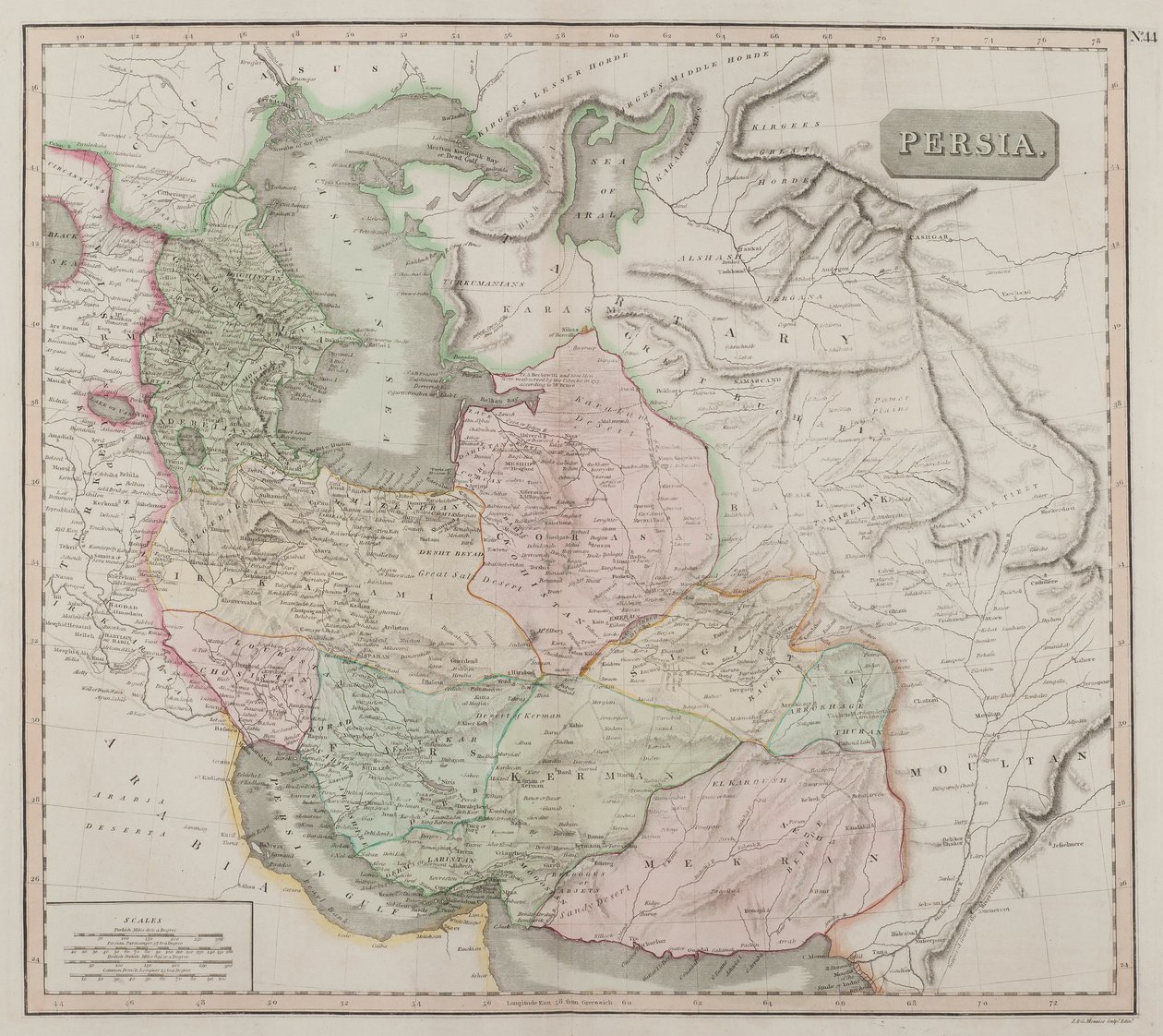 Persia (grawerowanie ręcznie kolorowane) autorstwa John Menzies