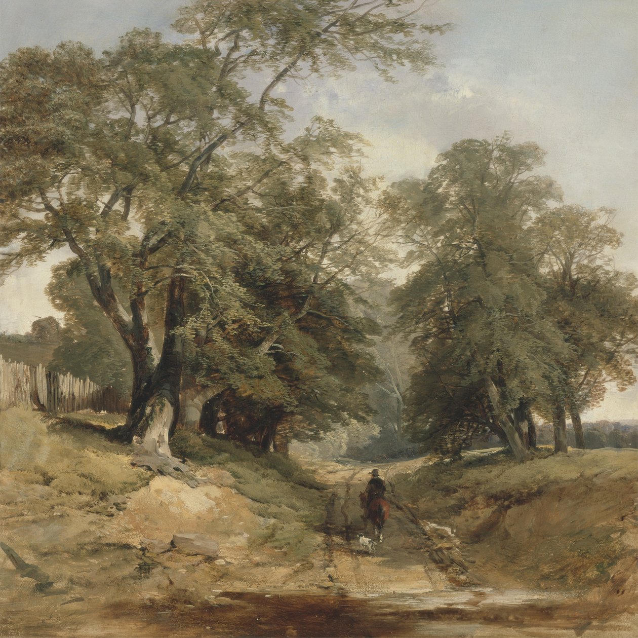 Pejzaż z jeźdźcem, ok. 1850 (olej na płótnie) autorstwa John Middleton
