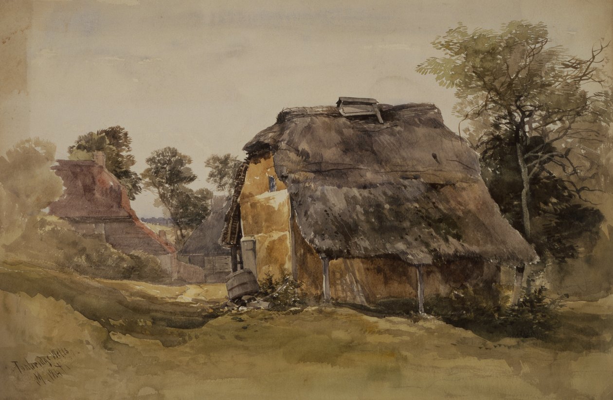 Stara stodoła w Tunbridge Wells (akwarela na papierze) autorstwa John Middleton