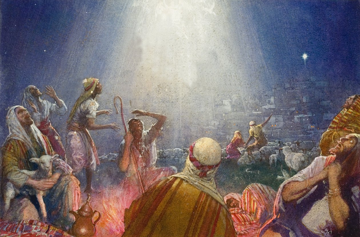 Tidings of Great Joy (gwasz na papierze) autorstwa John Millar Watt
