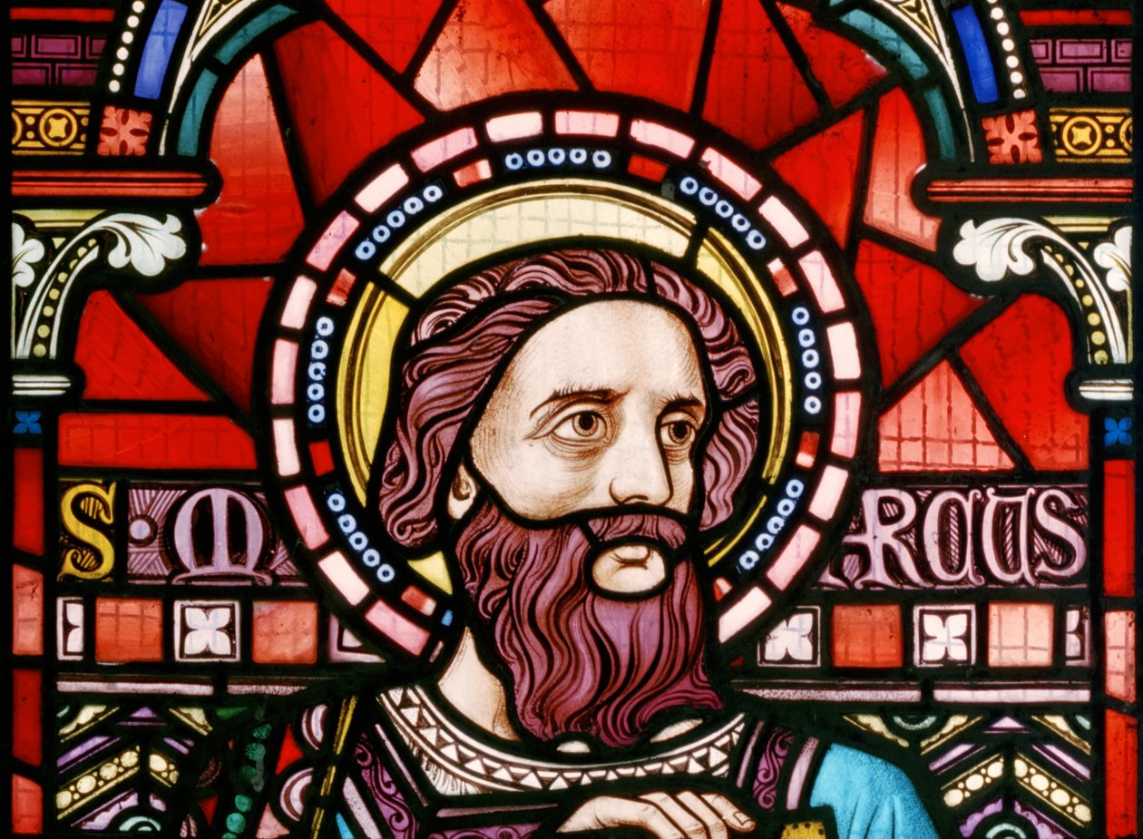 Crick, detal okna wschodniego, Lavers & Barraud, John Millner Allen (1827-1902), St Mark, 1863 autorstwa John Millner Allen