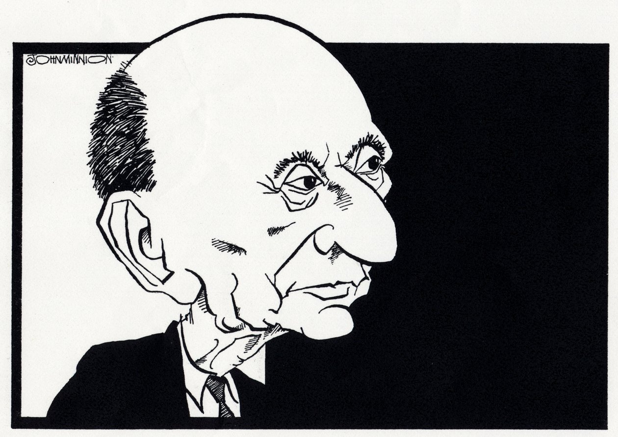 Arnold Schoenberg, karykatura autorstwa John Minnion