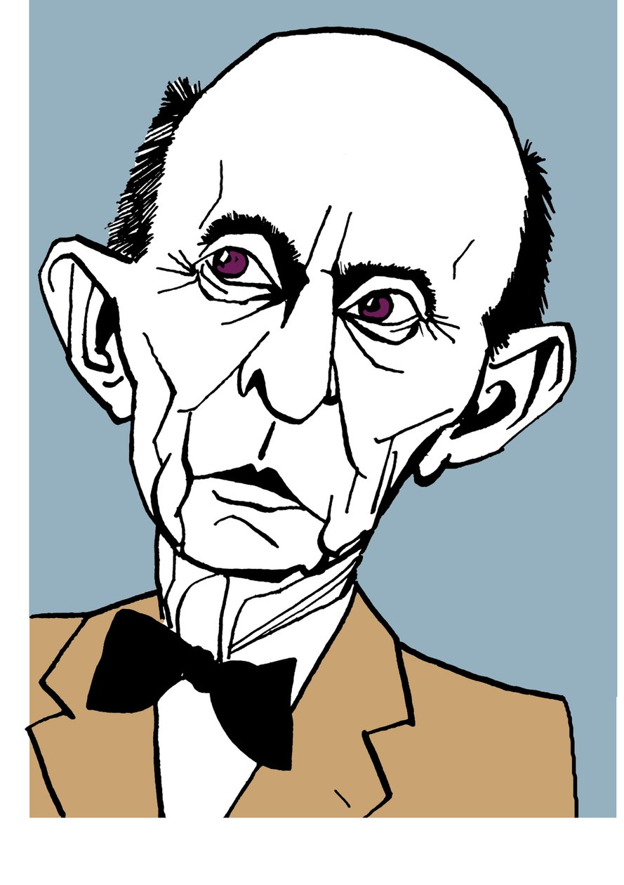 Arnold Schoenberg, karykatura autorstwa John Minnion