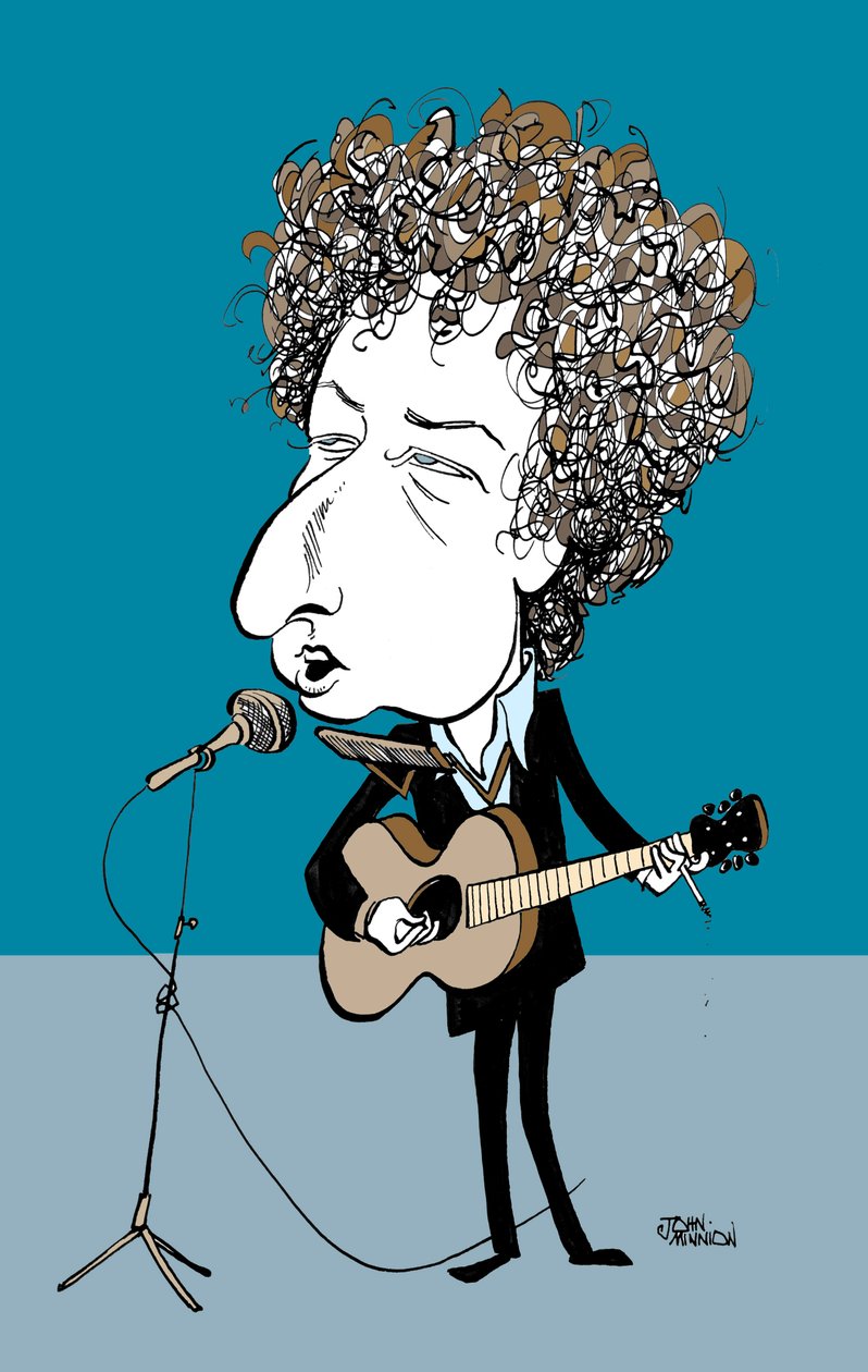 Bob Dylan (rysunek) autorstwa John Minnion