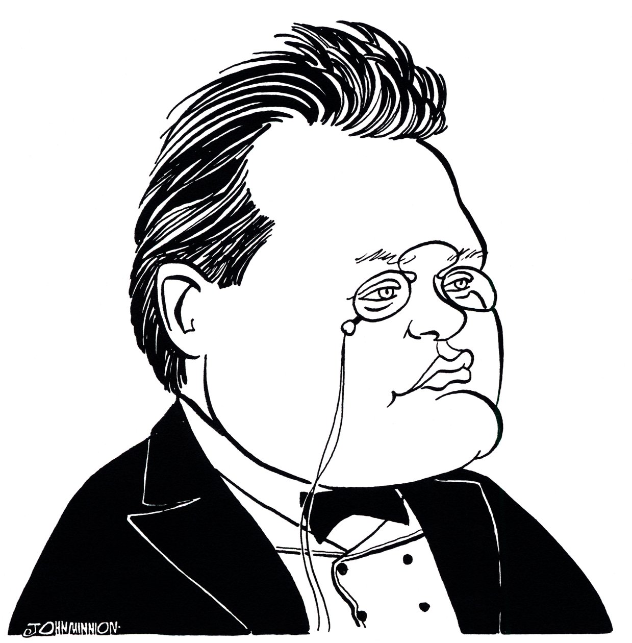 Max Reger - karykatura niemieckiego kompozytora autorstwa John Minnion