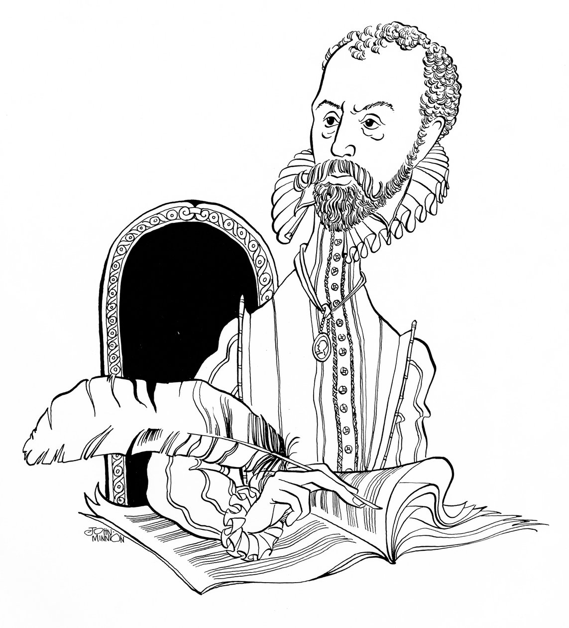 Orlande de Lassus, - Orlandus Lassus, - Orlando di Lasso, - Roland de Lassus, - Roland Delattre - francusko-flamandzki kompozytor późnego renesansu. autorstwa John Minnion