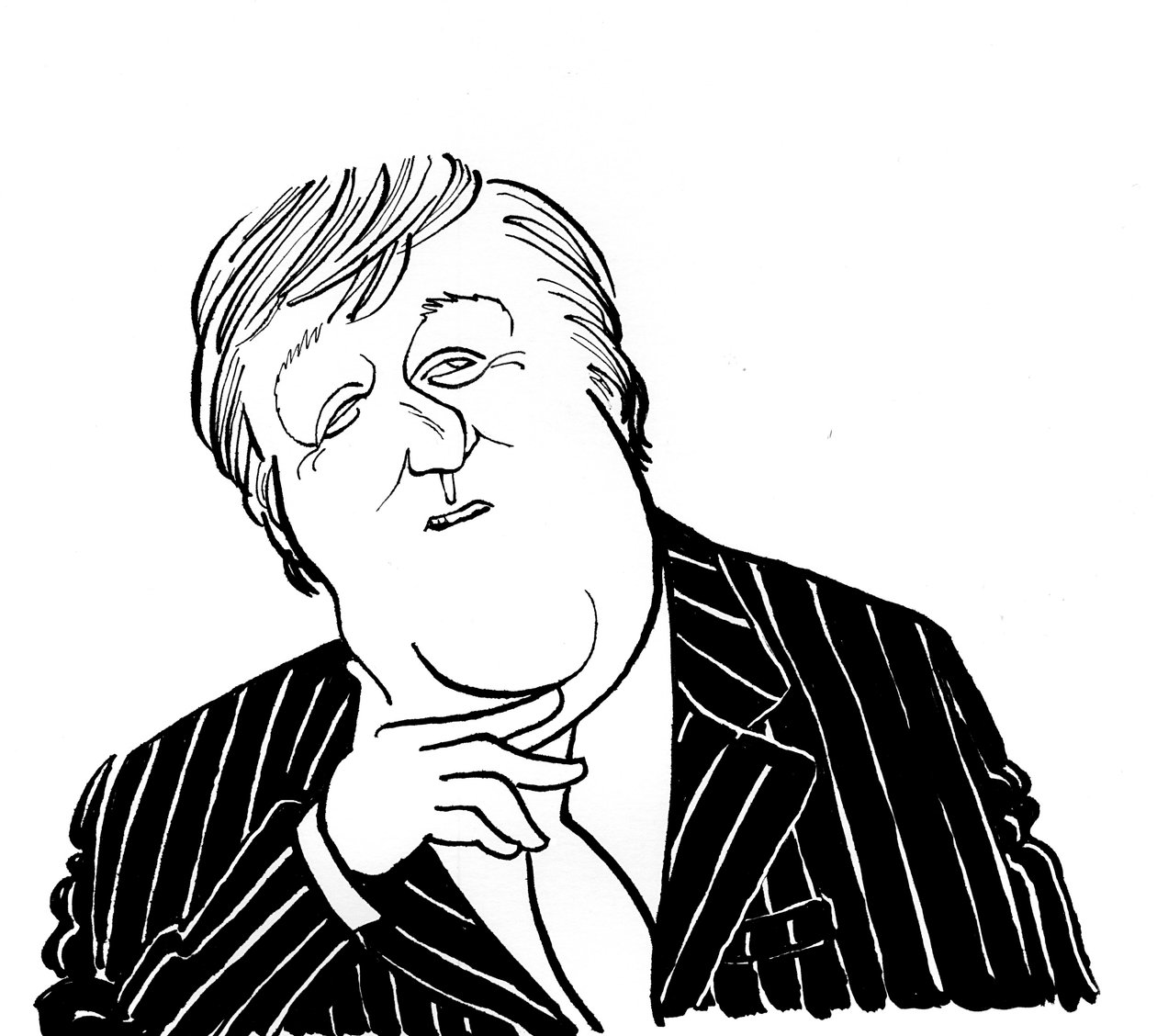 Stephen Fry - karykatura autorstwa Johna Minniona autorstwa John Minnion
