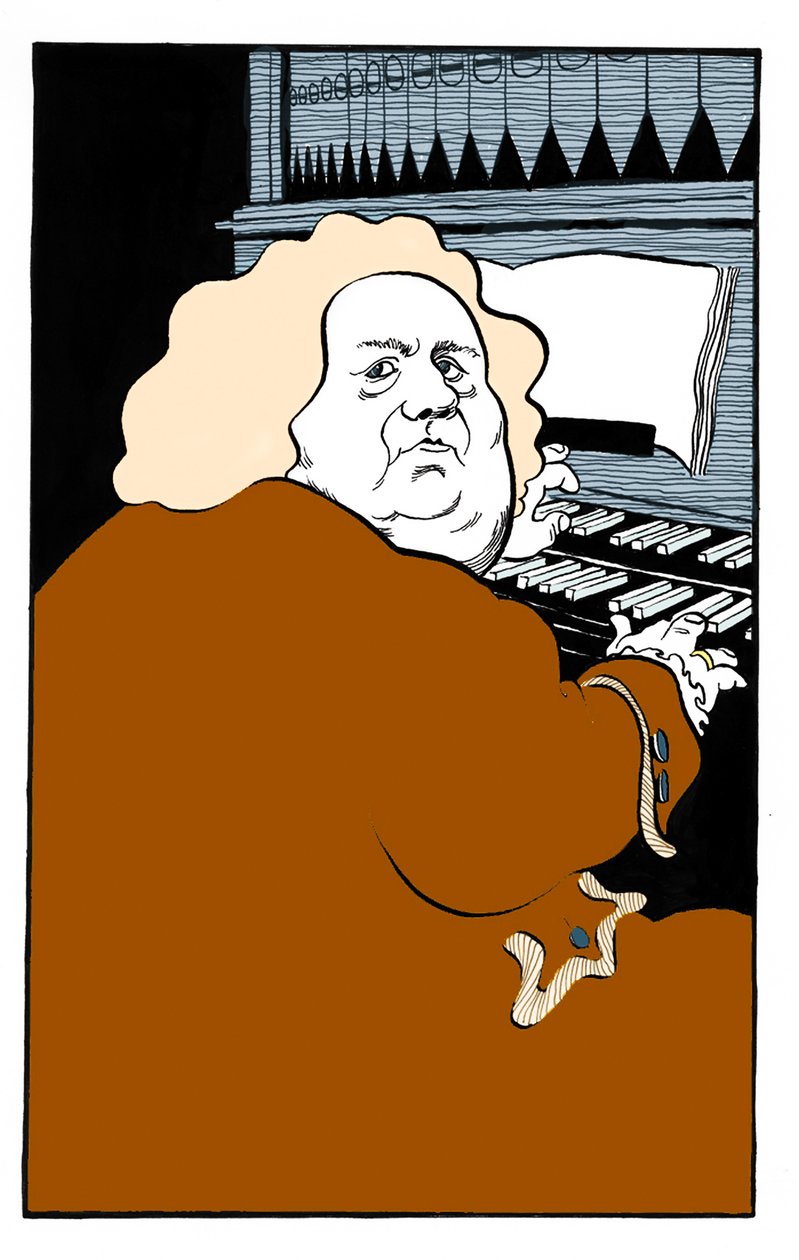 William Boyce grający na organach autorstwa John Minnion