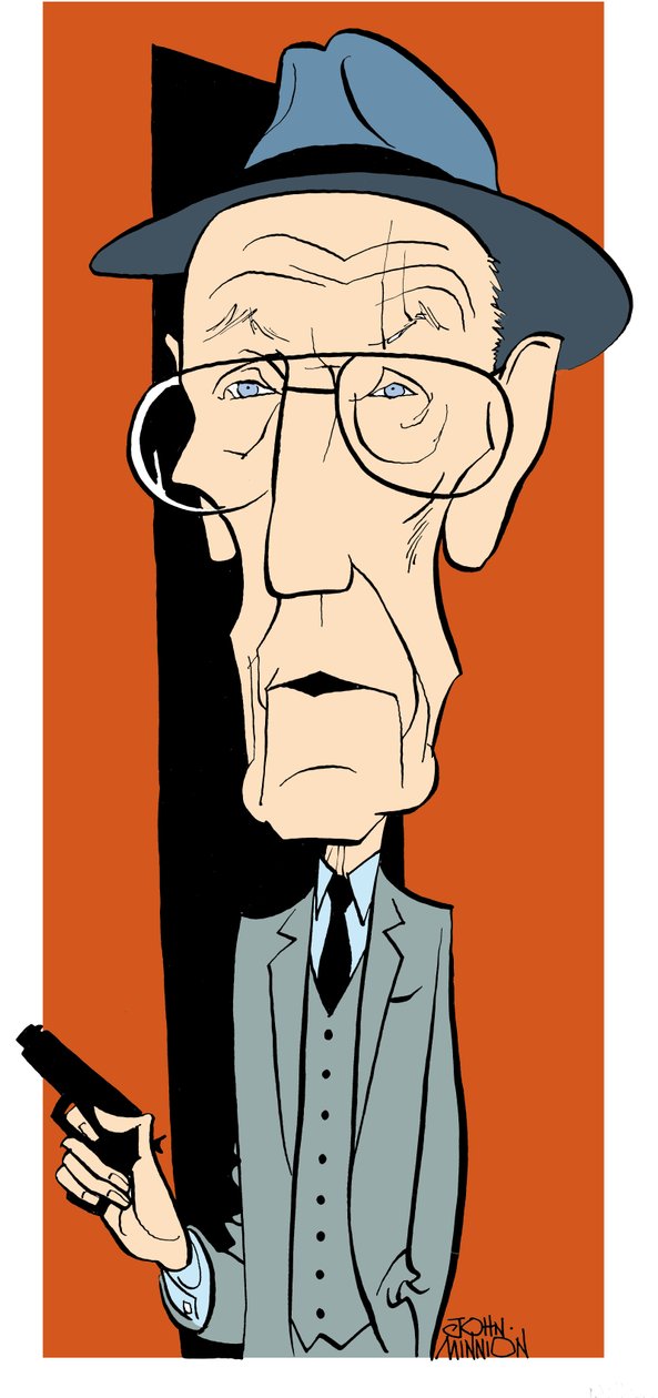 William S. Burroughs, karykatura autorstwa Johna Minniona autorstwa John Minnion