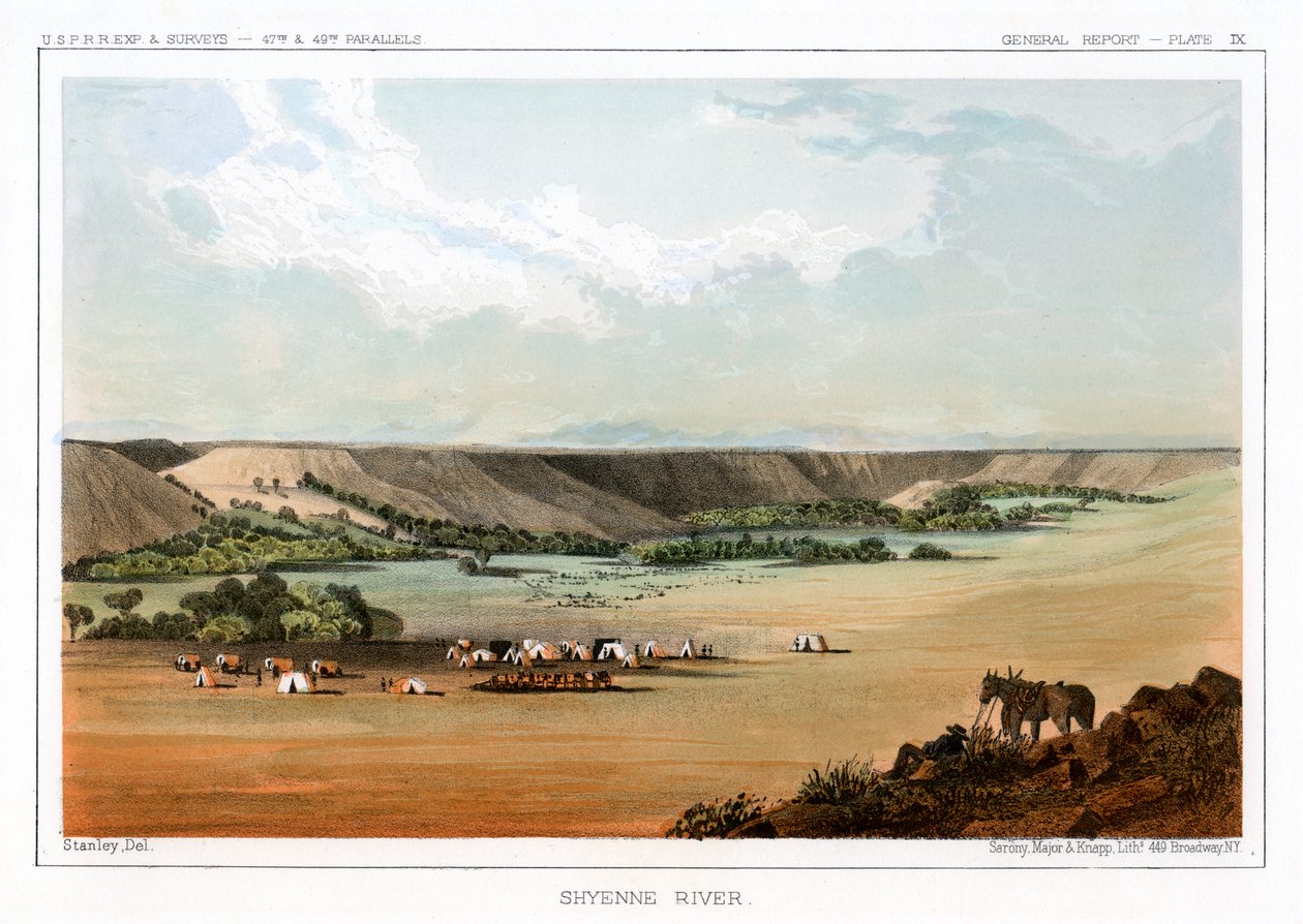 Rzeka Cheyenne, USA, 1856. autorstwa John Mix Stanley