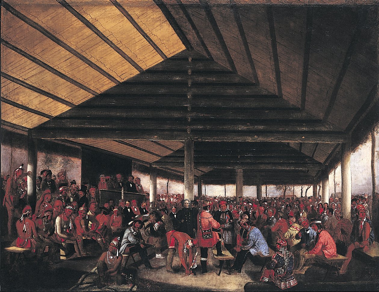 Międzynarodowa Rada Indian (zorganizowana w Tallequah na Terytorium Indiańskim w 1843 r.) autorstwa John Mix Stanley