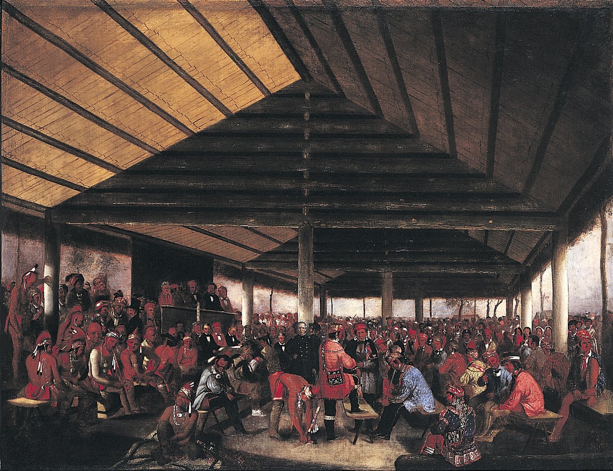 Międzynarodowa Rada Indiańska (odbyta w Tallequah, na Terytorium Indiańskim, w 1843 roku) autorstwa John Mix Stanley
