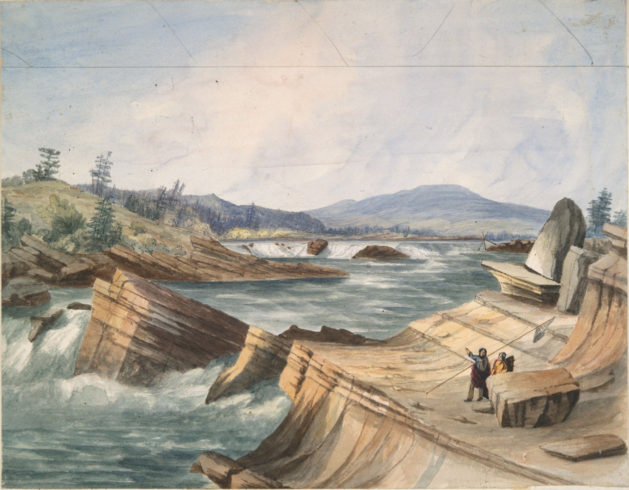 Kettle Falls, rzeka Columbia autorstwa John Mix Stanley