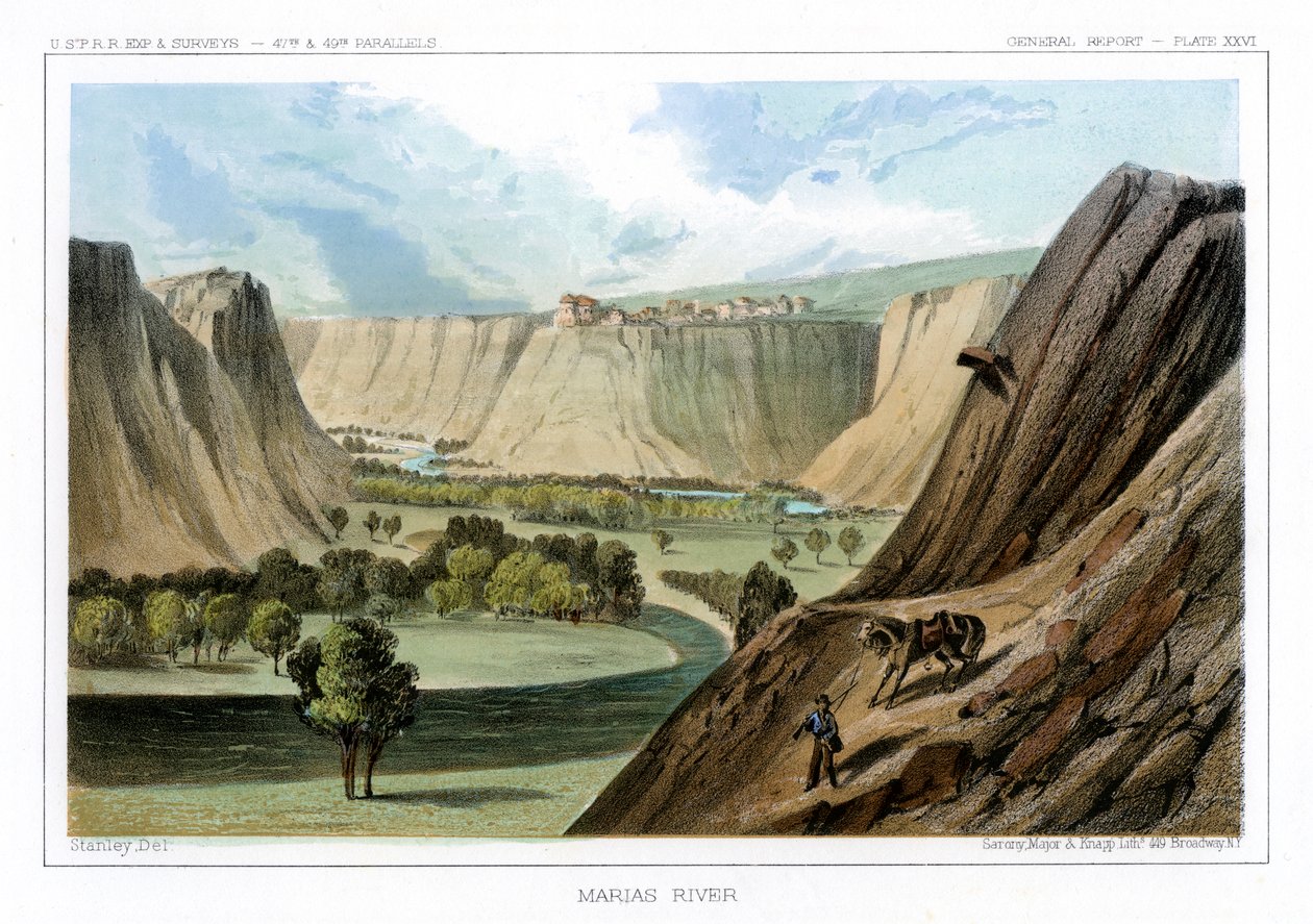 Rzeka Marias, Montana, USA, 1856. autorstwa John Mix Stanley