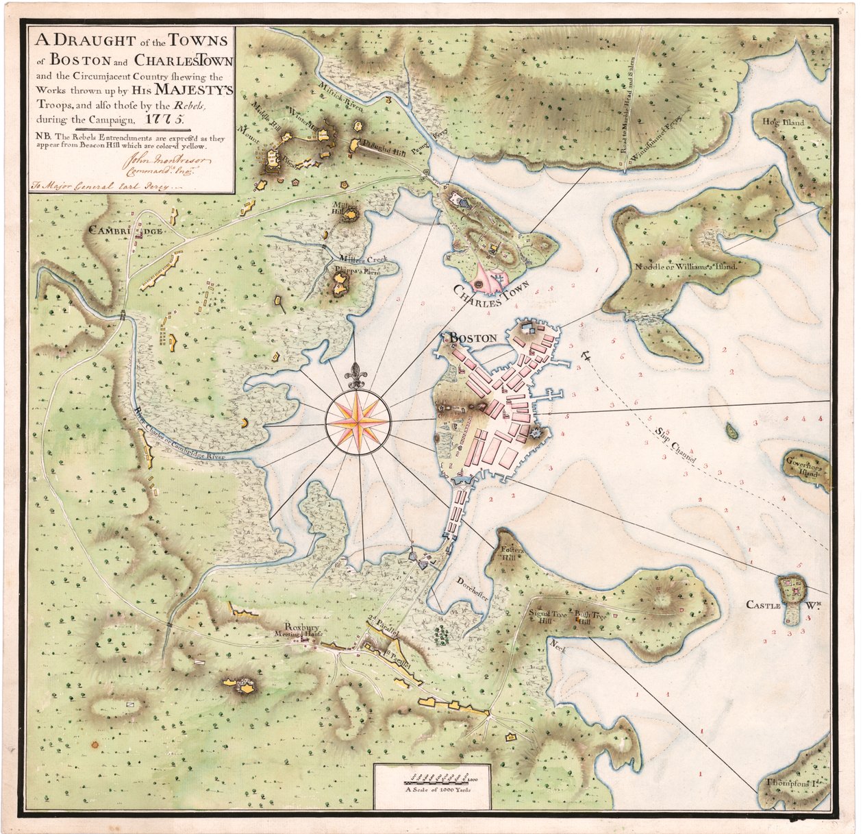 Mapa Bostonu autorstwa Montresor autorstwa John Montresor