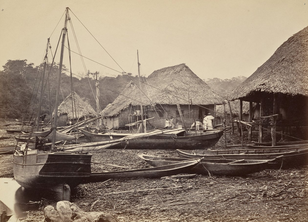 Tropikalna sceneria, Lądowanie, Chipigana, 1871. autorstwa John Moran