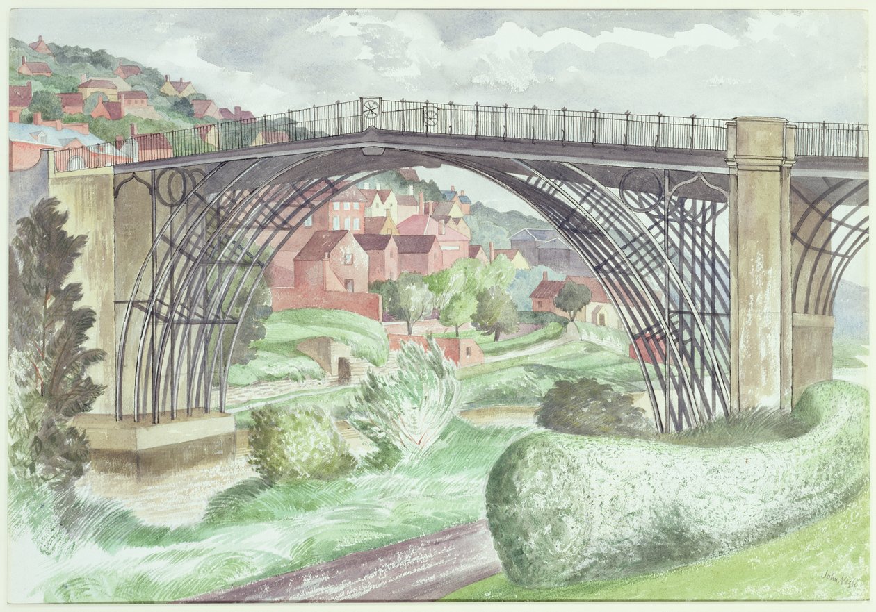 Ironbridge, Shropshire, ok. 1960 (wc na papierze) autorstwa John Nash
