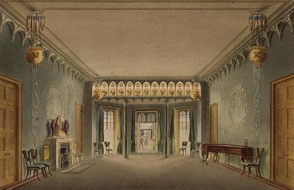 Sala wejściowa, z "Widoków Pawilonu Królewskiego, Brighton" autorstwa Johna Nasha autorstwa John Nash