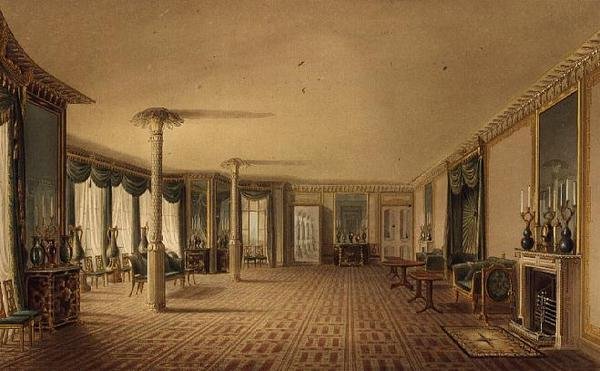 Salon Południowy lub Galeria Sali Bankietowej z Widoków Pawilonu Królewskiego, Brighton autorstwa Johna Nash autorstwa John Nash