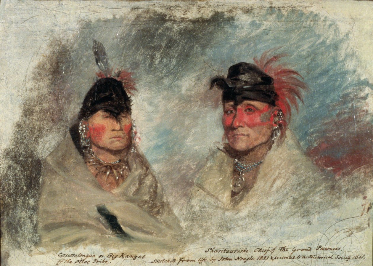 Big Kansas lub Caussetongua i Sharitarishe, szef Wielkich Pawnees, 1821 autorstwa John Neagle