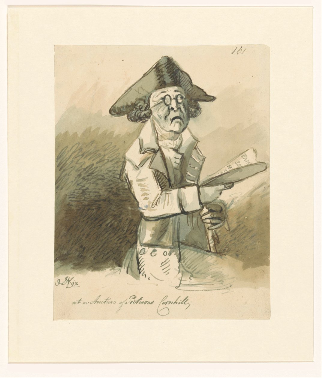 Mężczyzna na aukcji obrazów Na aukcji obrazów Cornhill (tytuł na obiekcie) autorstwa John Nixon (signed by artist)