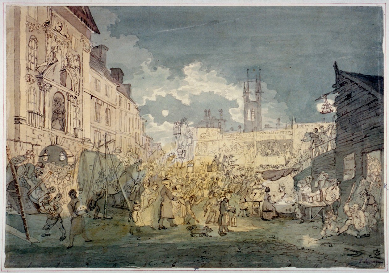 Bartholomew Fair, West Smithfield, City of London, 1813. autorstwa John Nixon