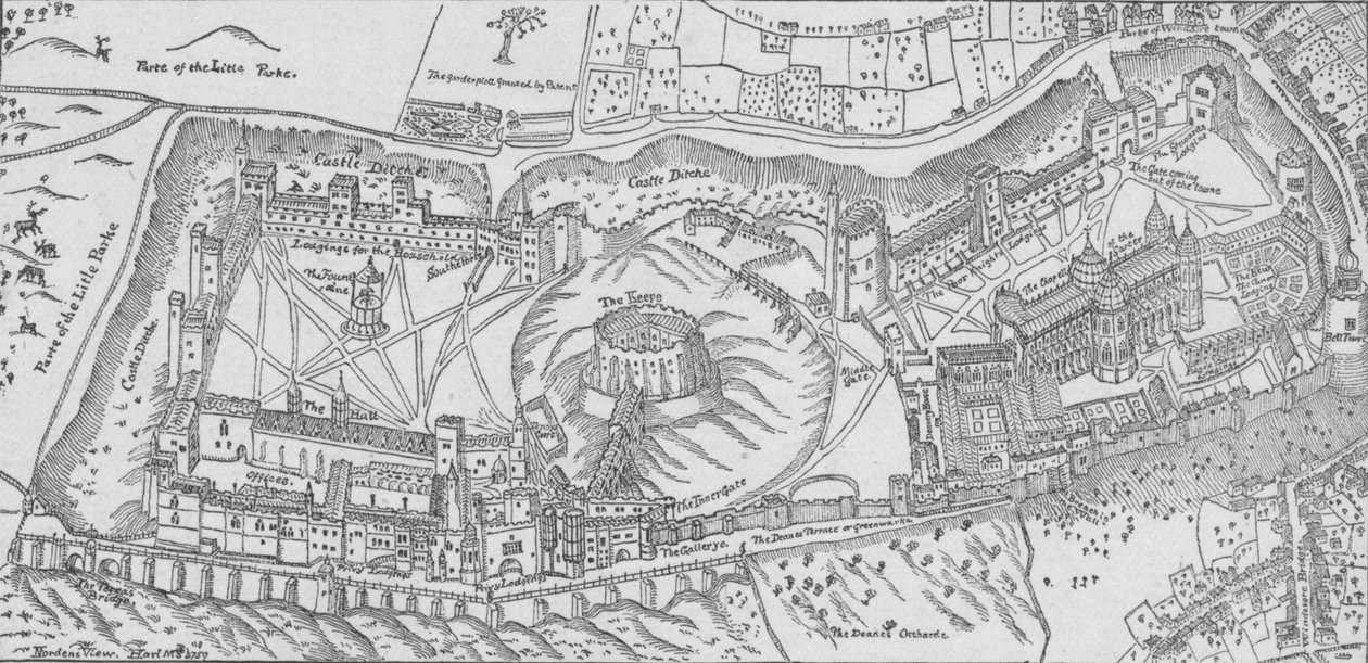 Nordens Widok zamku Windsor, 1607. 1895 autorstwa John Norden