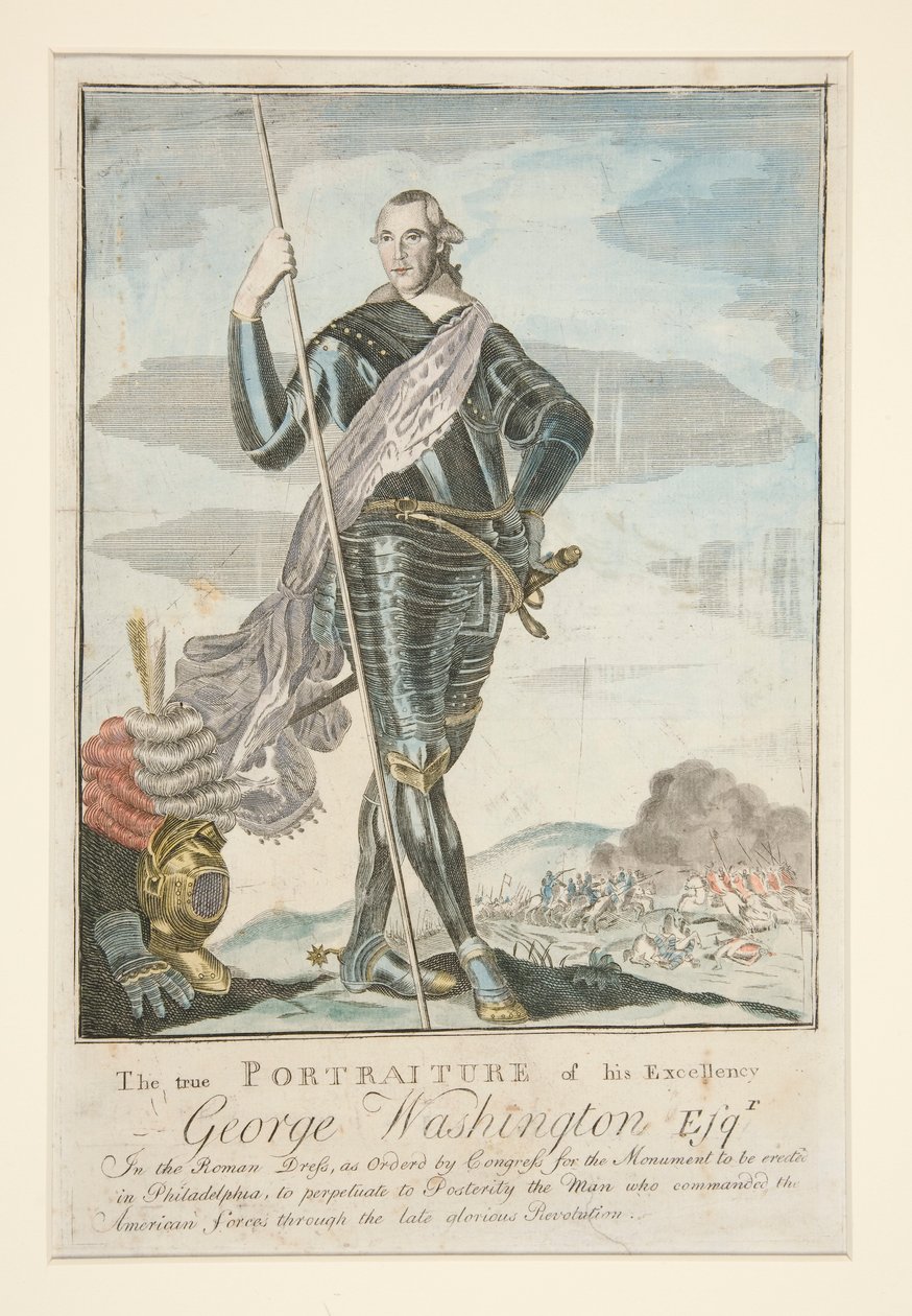 Prawdziwy portret jego ekscelencji George Washington Esqr. w rzymskim stroju autorstwa John Norman