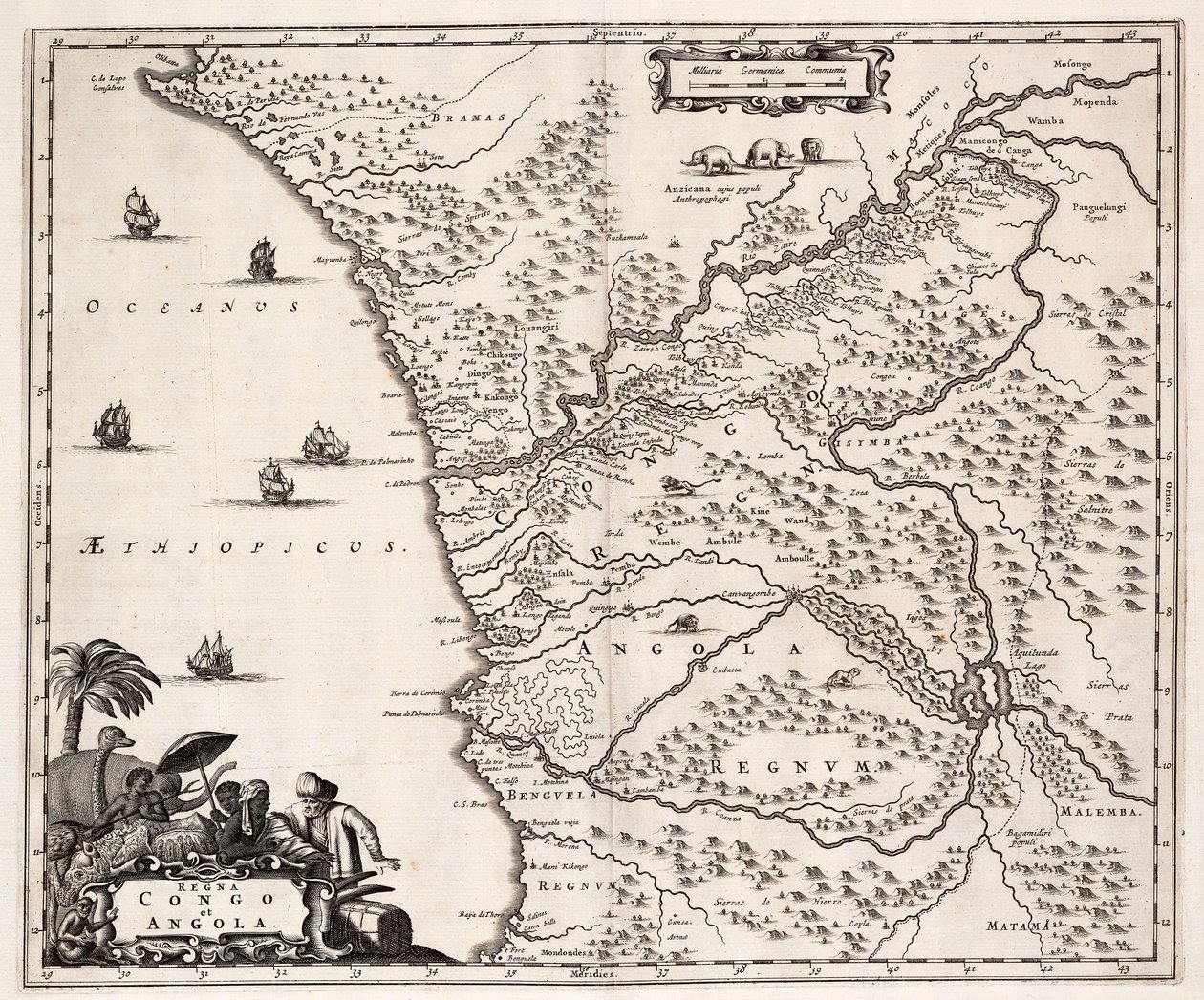 Mapa Konga i Angoli, Afryka autorstwa John Ogilby