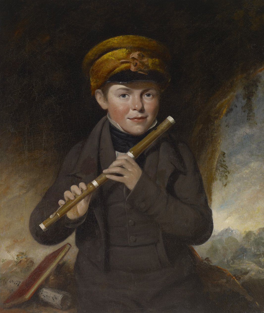 John Gurney, mały flecista, ok. 1800 autorstwa John Opie