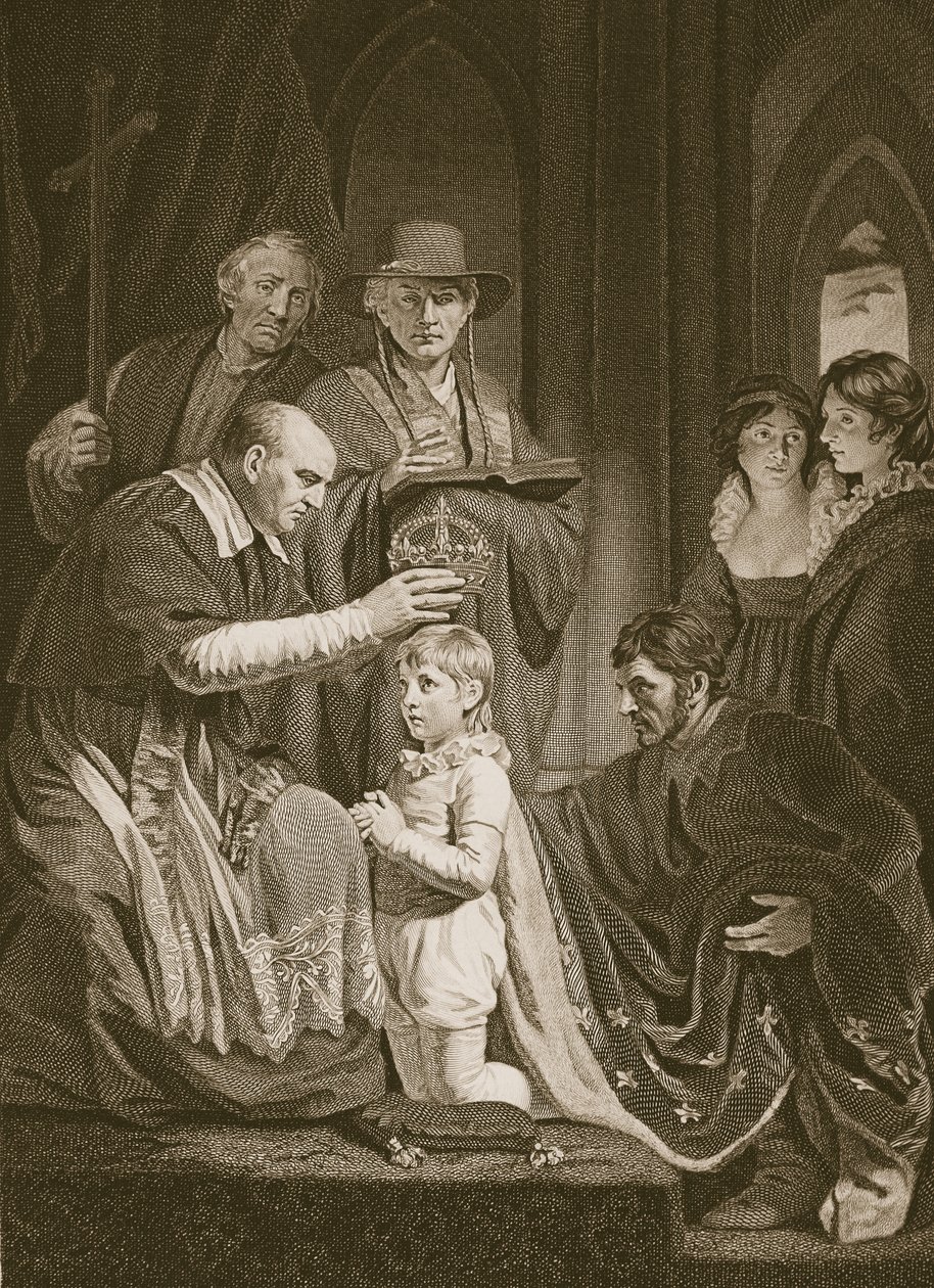 Koronacja Henryka VI, grawerowana przez T. Hollowaya, ilustracja z „Historii Anglii” Davida Hume