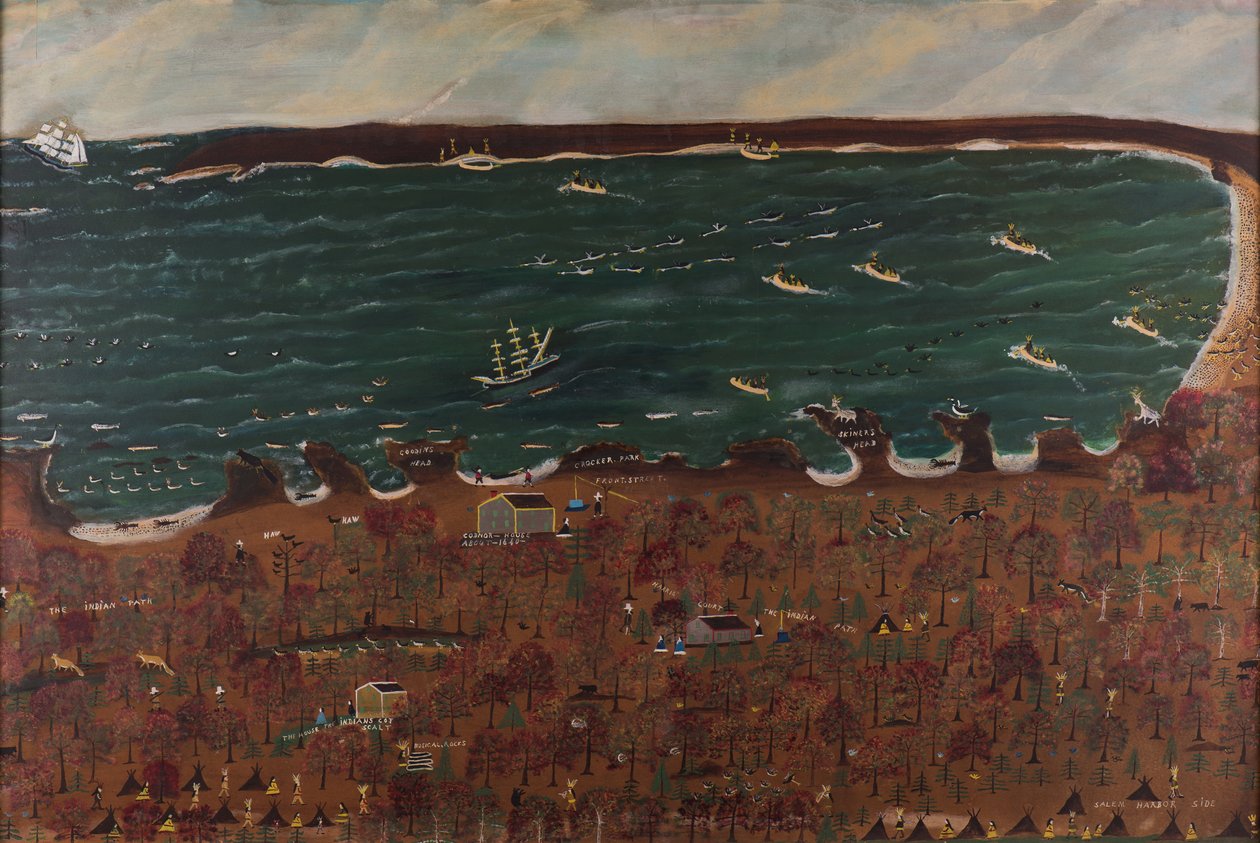 Obóz Indian w Marblehead, 1920-28 (olej na płycie pilśniowej) autorstwa John Orne Johnson Frost