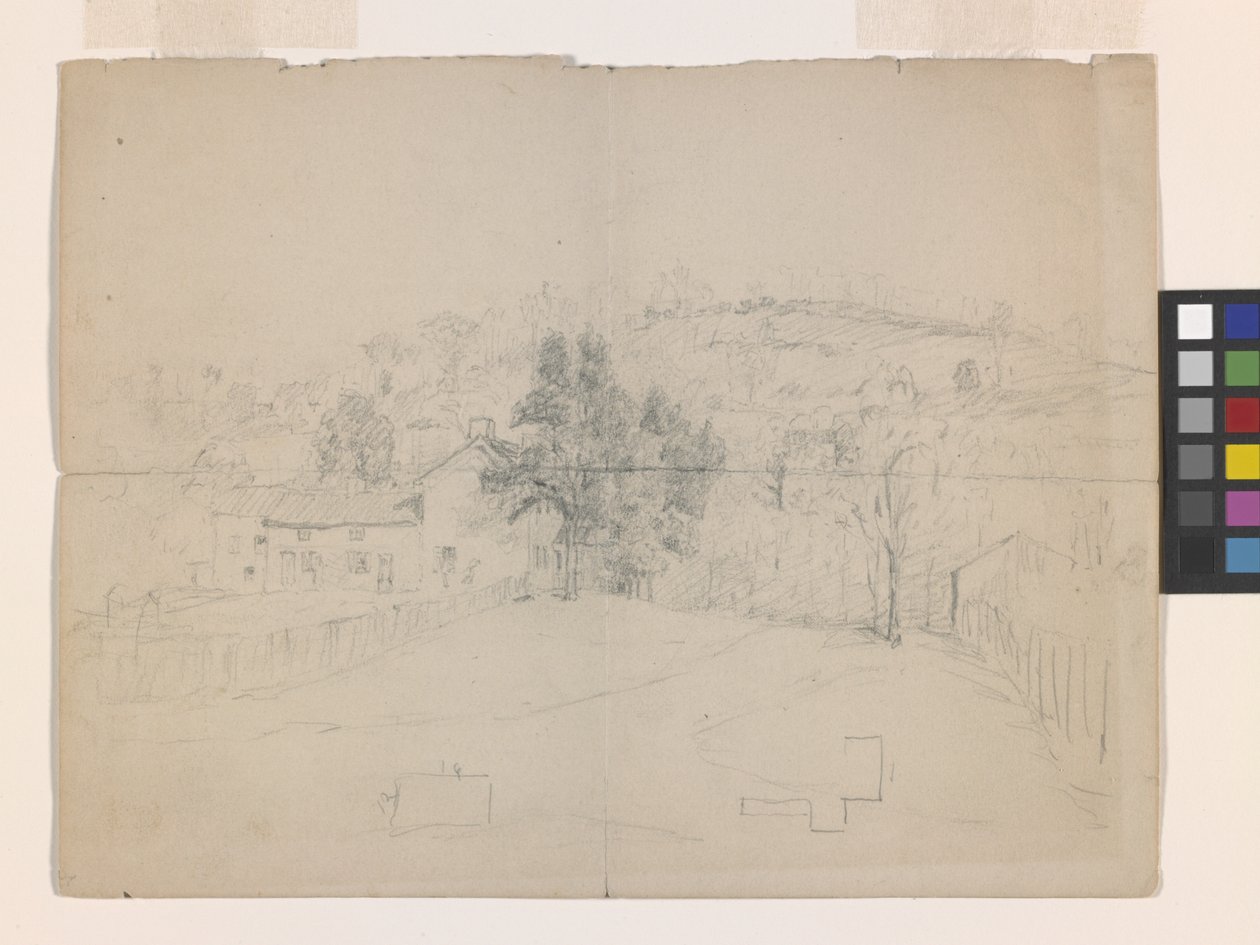 Street In Brookville (ołówek na białawym papierze) autorstwa John Otis Adams