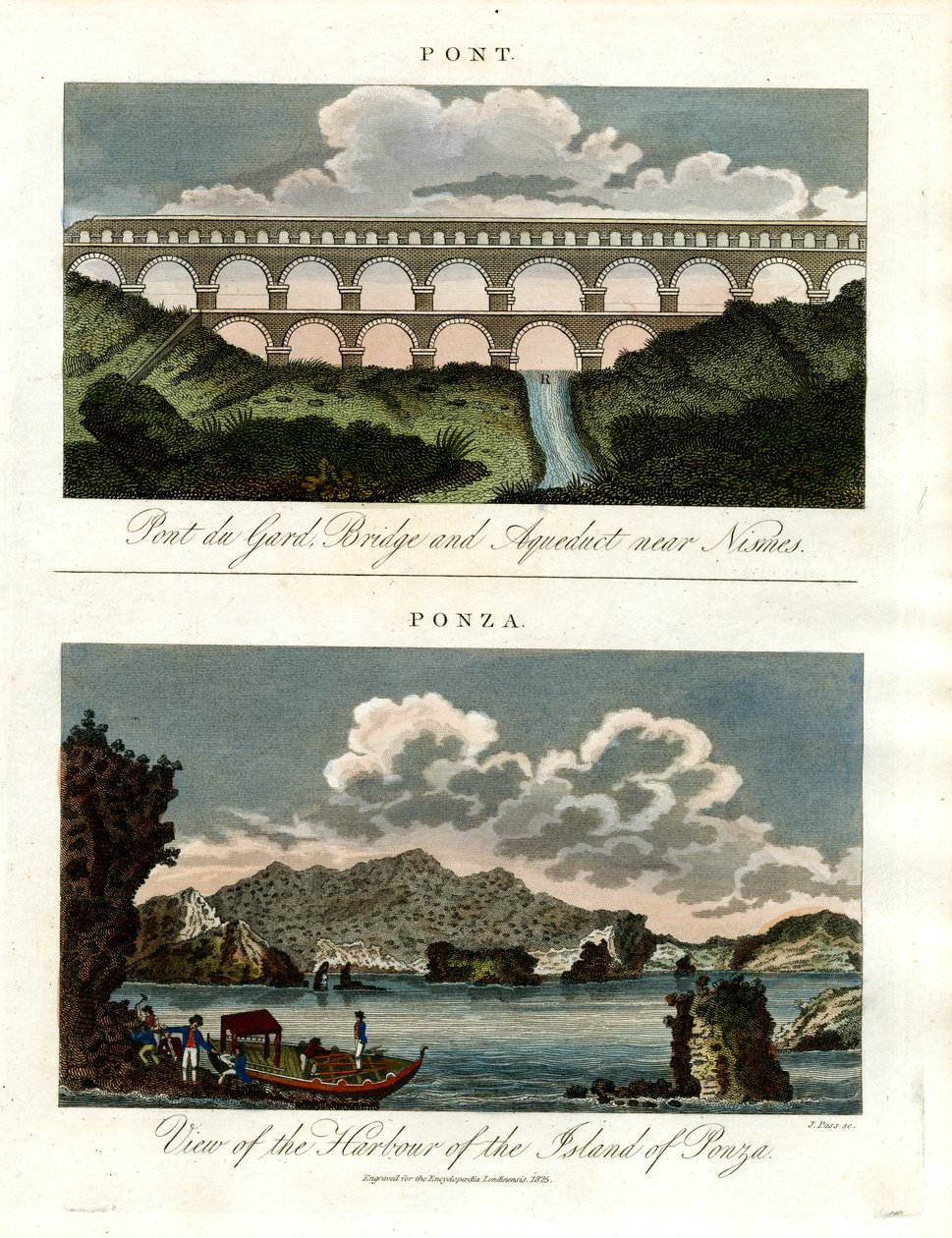 Historyczne mosty - Pont du Gard i port Ponza autorstwa John Pass