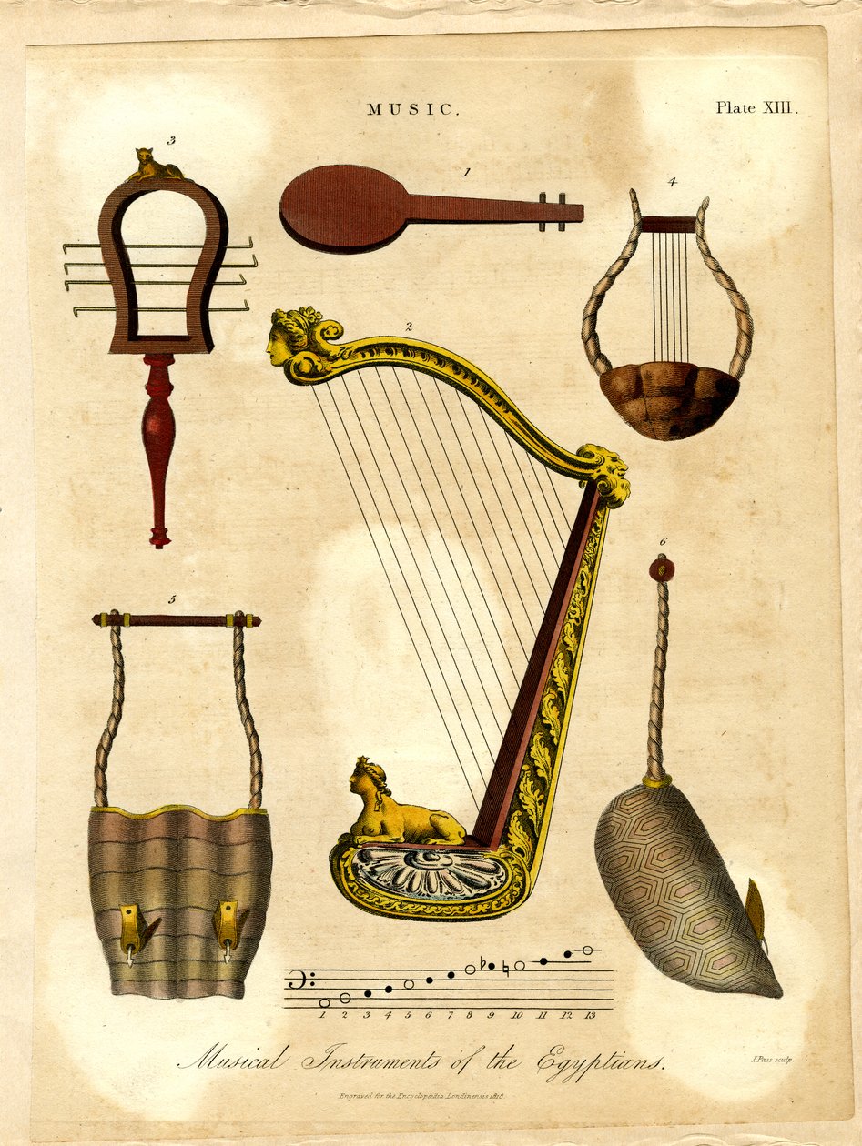 Instrumenty muzyczne Egipcjan autorstwa John Pass