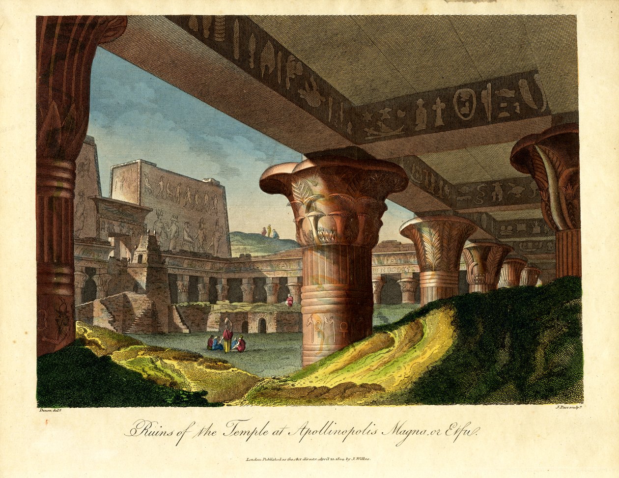 Ruiny świątyni w Apollinopolis Magna lub Edfu autorstwa John Pass