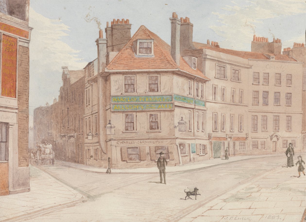 Northumberland Head Inn na rogu ulic Fort i Gun St., Spitalfields autorstwa John Phillipps Emslie