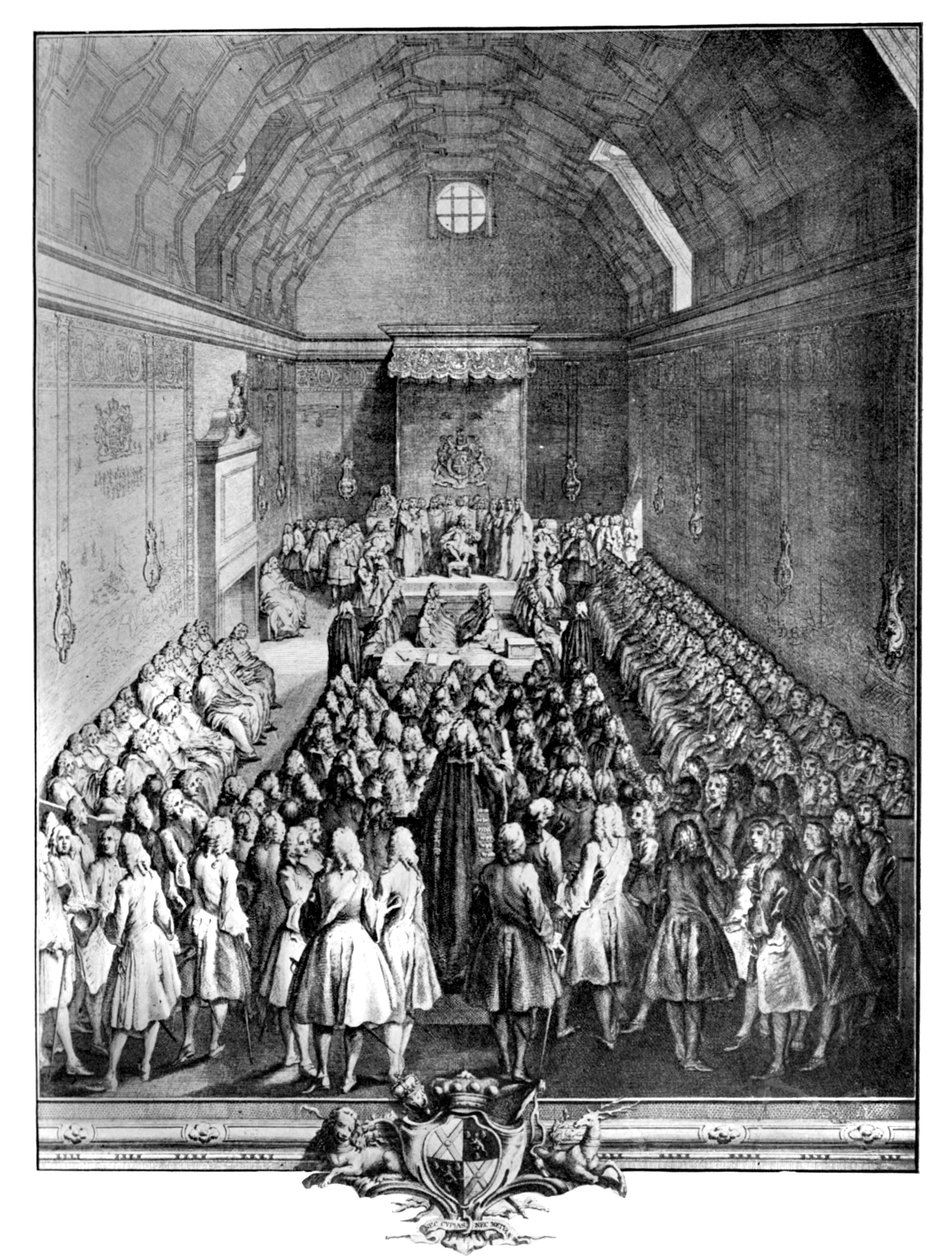 Wnętrze Izby Lordów, Westminster, 1742, ok. 1902-1905. autorstwa John Pine